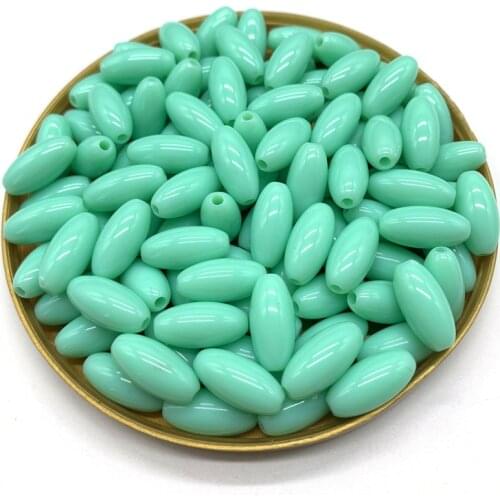 New 30pcs/lot 15x7mm Rice Grain Olive Beads Droplets Acrylic Beads Spacer Loose Beads For Jewelry Making DIY Bracelet Earring#02