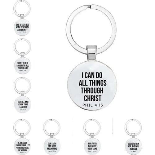 New Bible Verses Key Chain Faith Key Ring Bible Christian Jewelry Friends Women Men Inspirational Gifts
