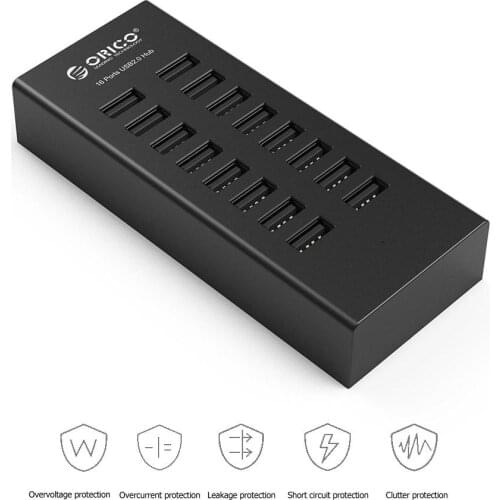 ORICO H1613 Portable 16 Port USB 2.0 HUB Laptop PC USB Charging Splitter with Power Adapter for Windows/Mac/Linux