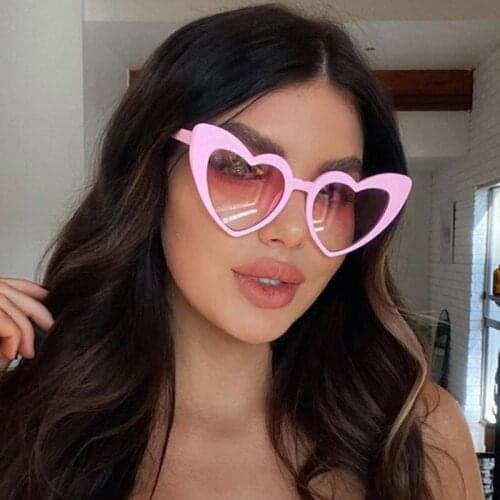 Sexy Heart Shaped Sunglasses Women Brand Cat Eye Sun Glasses Vintage Candy Pink Shades Female oculos feminino Face-lift UV400