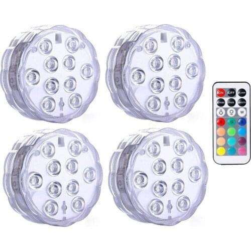 IP68 Waterproof Multi Color Submersible LED Lights Underwater Night Lamp Tea Light Vase Bowl Party Wedding Christmas Decoration