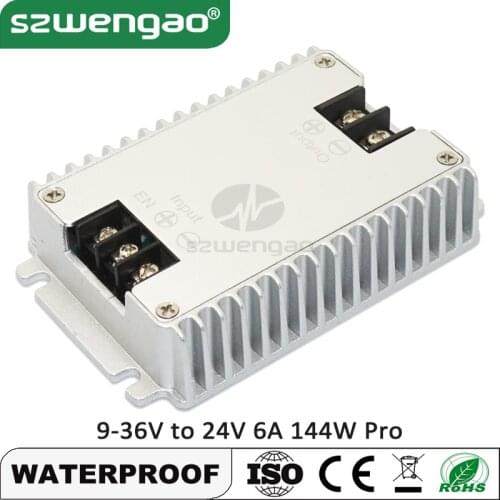 9-36V to 24V 6A Step-up Step-down DC DC Converter Regulator 24 Volt to 24 Volt 144W Voltage Stabilizer for Cars Solar