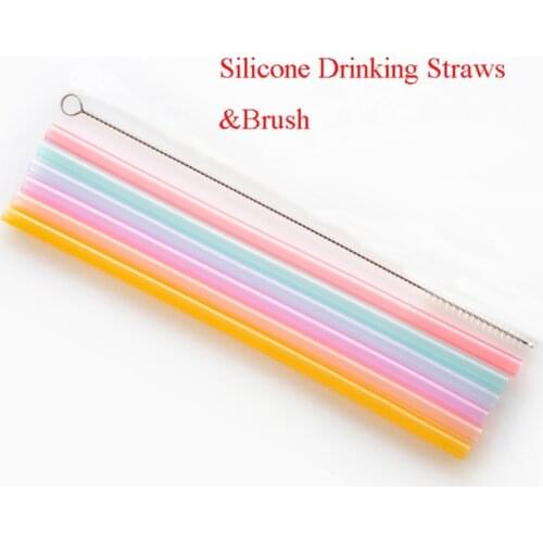 Transparent Silicone Straws Creative Seamless Portable Flexible Reusable Food Grade Beverage Juice Straw Drinking Milk Straw