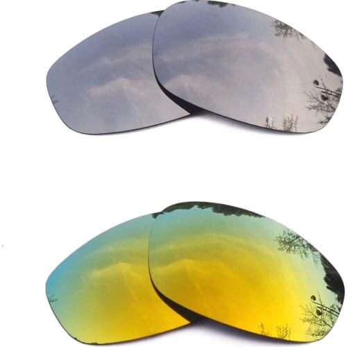 Silver Mirrored & 24K Gold Mirrored Polarized Replacement Lenses for Split Jacket Frame 100% UVA & UVB