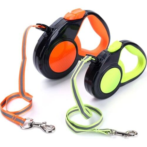 Pet Dog Automatic Retractable Leashes ABS Nylon Walking Night Running Reflective for Leads Leash Small Medium Dogs 3/5/8M Length