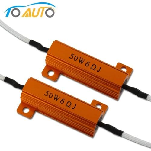 2X LED Bulb Decoder 6ohm 50W Load Resistor Fix Canbus Error Fast Flash 1156 P21W PY21W 1157 P21/5W T20 7440 7443 3157