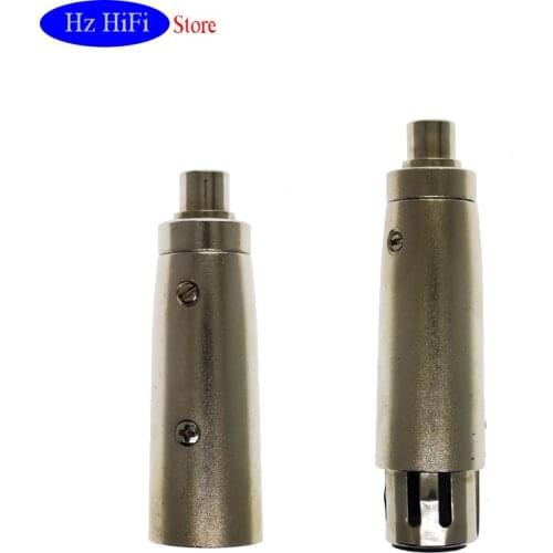 1PCS XLR To RCA Female Socket Adapter Plated RCA Plug for HIFI Audio Connector