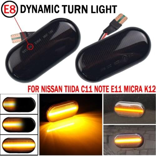 2Pcs Dynamic LED Side Marker Light Turn Signal Light Side Repeater Panel Lamp For Nissan Qashqai J10 350z Z33 Navara D40 Micra C