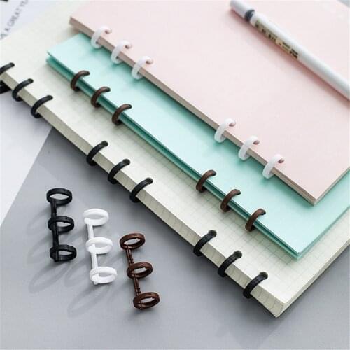 2pcs Plastic Book Binders 3 Rings Loose Leaf Notebook Circle Rings DIY Albums Planner Binder Hoops Key Rings Office Supplies