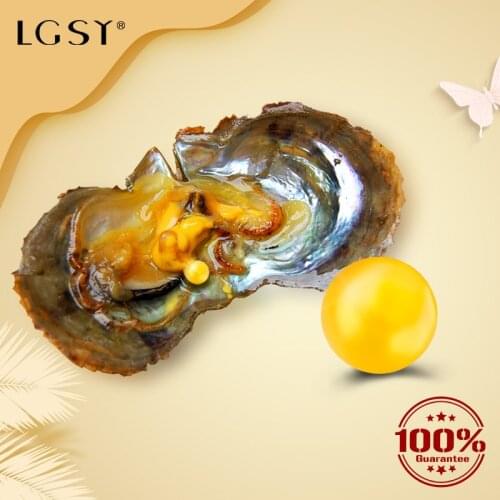 LGSY 6-7mm Akoya Pearls Cultured Green Color Double Round Pearl High Quality Oyster Beads Natural Seawater Jewelry Making 20 Pcs