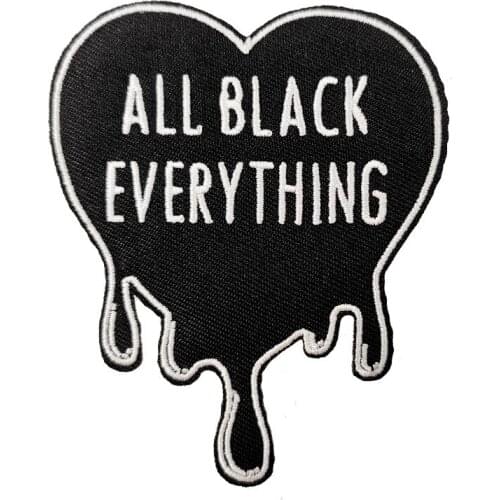3.5'' All Black Everything Embroidered iron on and sew on Patch