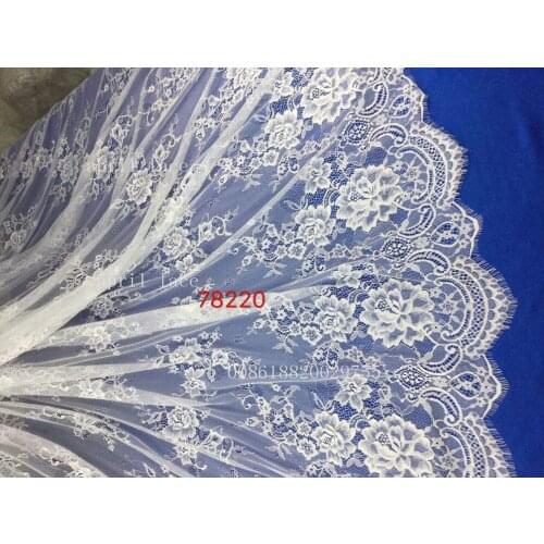 3pcs /lot m78220 offwhite ivory fashion luxury eyeflash chantilly 3m*1.5m net mesh lace fabric for evening dress/wedding