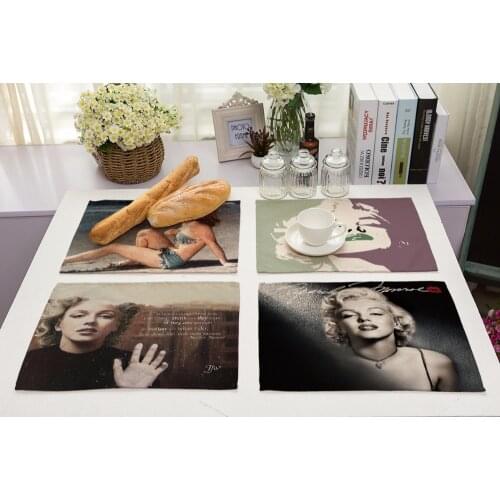 42*32cm Monroe photo avatar Dinner Table Napkins Car Pattern For Table Napkins Polyester Restaurant Napkin