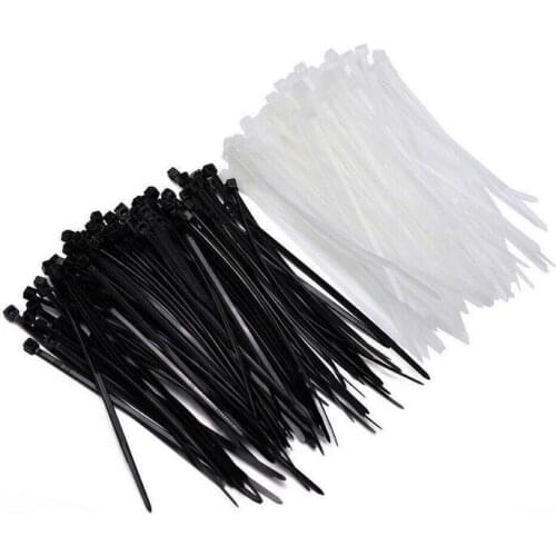 500Pcs/pack high quality 3*200mm width 2.0mm Black Color Factory Standard Self-locking Plastic Nylon Cable Ties,Wire Zip Tie