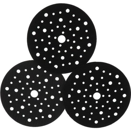 6 Inch 150mm 53-Hole Hook and Loop Velcro Sanding Interface Pad Protection Disc Abrasive Power Tools (Pack of 3)