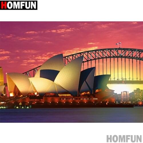 HOMFUN Full Square/Round Drill 5D DIY Diamond Painting "building landscape" Embroidery Cross Stitch 5D Home Decor Gift A30121