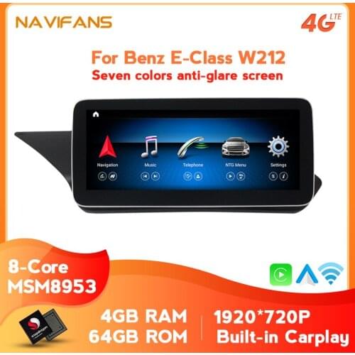 12.5‘’Anti-glare Screen Android 10 DSP IPS Car Multimedia GPS For Mercedes Benz E Class W212 E200 E230 E260 E300 S212 Carplay