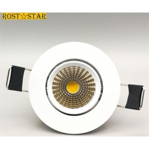 Free Shipping Newest 7W COB Led Downlight Lamps Dimmable COB Led Spot Light Ceiling Recessed Down Lamp White shell AC85-265V
