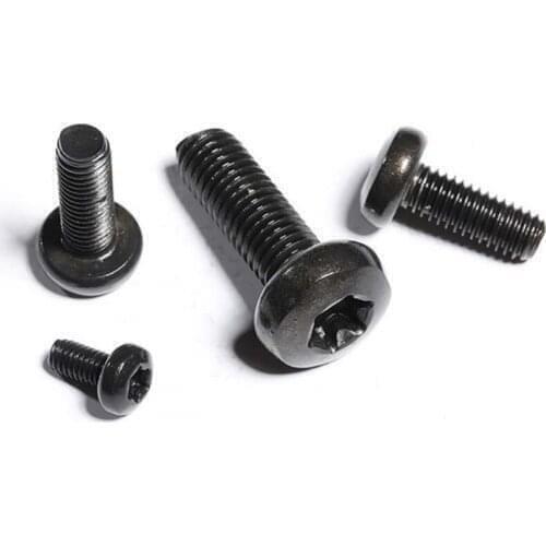 24pcs M5 torx screw bolt round head T&TX screws pan head bolts 304 stainless steel plum socket thread nails BLACK nail