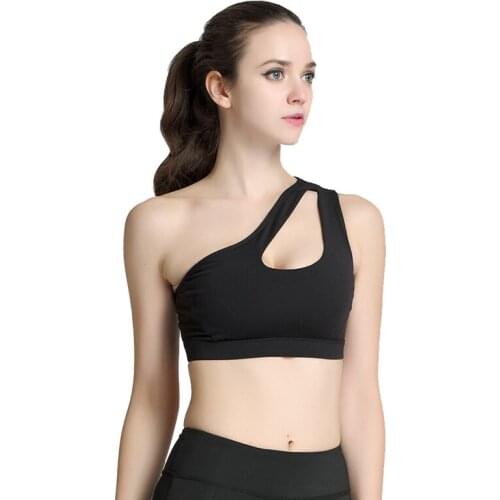 LUKITAS Fitness Women Sexy Yoga Bra Sports Bra Padded Bra Running Workout Gym Top Breathable Push Up Shockproof Back Solid Tank