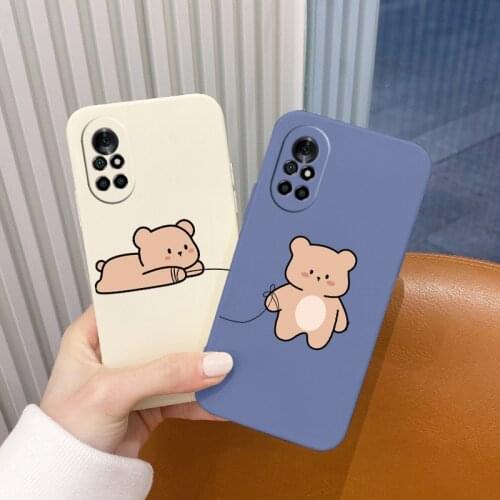 Standing Bear Camera Lens Protect Case For Huawei Nova 8 7 Pro SE 6 SE Soft Silicone Phone Cover For 5 Pro 5Z 5I 5Ipro 5T 4 4E