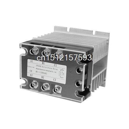 DC-AC 40A 5-32VDC/ 380VAC 3 Phase SSR Solid State Relay w Heat Sink Vducx