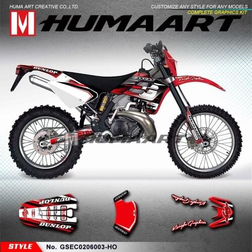 HUMAART Off-road Stickers Full Graphics Kit Vehicle Wraps for Gas Gas EC 125 200 250 300 2002 2003 2004 2005 2006 FSE 400 450