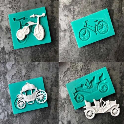 Carriage Tricycle Bicycle Shape Silicone Mould DIY Fondant Dry Pez Gummy Mould