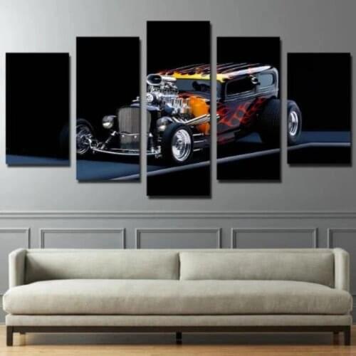 Cool Classic Car Poster And Print On Canvas Painting Wall Art Pictures For Living Room 5pcs Set Home Decoration Frameless