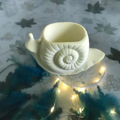 Creative Decorating Pen Holder Silicone 3D Animal Snail Pot Molds Concrete Clay Mold Cement Planter Making Resin Craft Mould