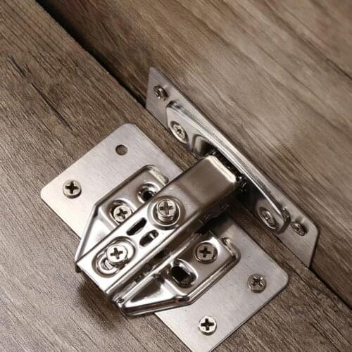 Multi-Hole Convenient Stainless Steel Hinge Repair Mounting Bracket with Fixing Screws for Wardrobes