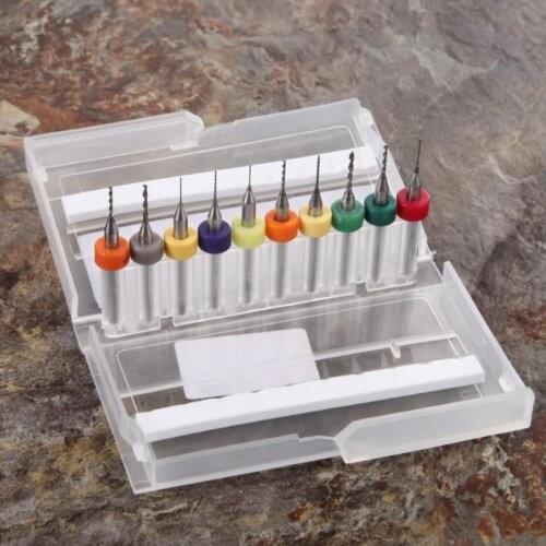 10Pcs Micro Mini Drill Tungsten Carbide Drill Bits DIY Woodworking Tools Drilling Glass Cutters for CNC SMT Hand Tools