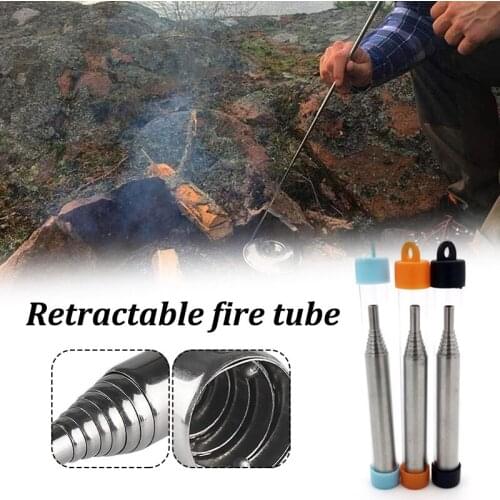 Outdoor Pockets Bellow Collapsible Fire Tools Kit Camping Survival Blow Fire Tube Multi Tool Camping Equipment Kamp Malzemeleri