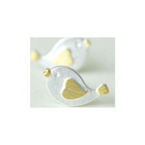 Real 925 Sterling Silver bird Earrings for Women Girls Gift Hot Fashion sterling-silver-jewelry Women Earrings