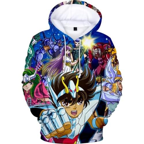 New Saint Seiya Hoodies Fashion Cartoon Knights Of The Zodiac Hoodie Sweatshirt Men Women Kids Harajuku Streetwear Popular Tops