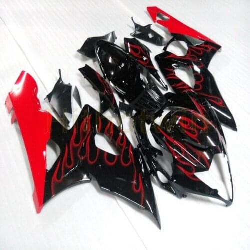 Customs motorcycle Fairing hull for GSX-R1000 2005 2006 K5 GSXR1000 05 06+5Gifts+injection mold ABS red flames