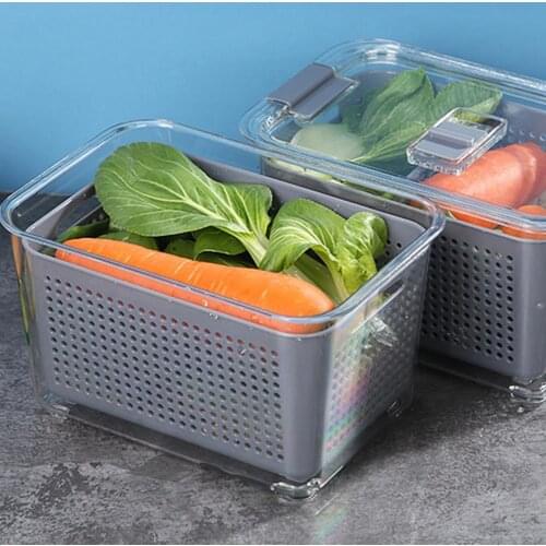 Storage Organizer 3 in 1 Design Stackable Plastic Refrigerator Food Container for Home