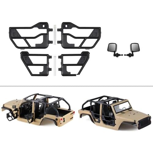 Plastic Half Door Rearview Mirror for 313mm Wheelbase 1/10 Scale RC Crawler Axial SCX10 90046 Jeep Wrangler Hard Body Shell