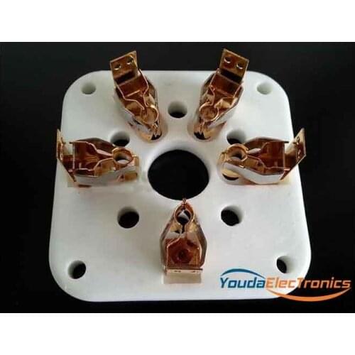 1PC Gold plated GZC5-A 5pin HIFI Diy Audio Vacuum Valve Tube socket for 4-125 4-400A 803