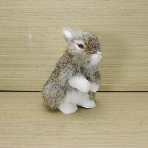 About 14x8x12cm brown simulation rabbit toy polyethylene&furs sitting rabbit model gift 2009