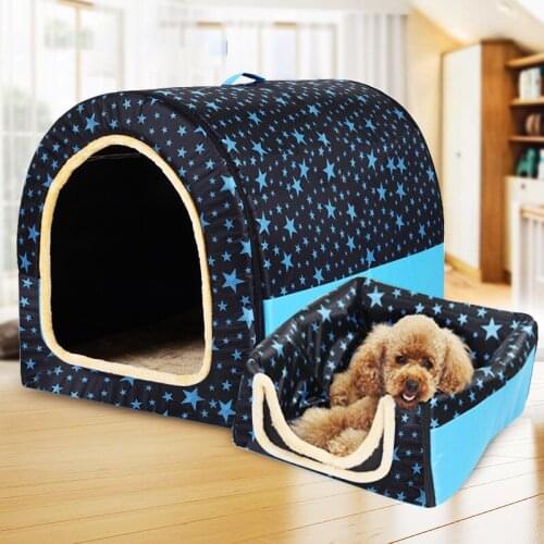 Foldable Cat House Winter Warm Pet Tent Kennel Dog Beds Cozy Pet Baskets Nest Kitten Puppy Sleeping Cushion Pet Accessories