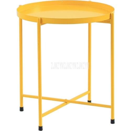 Modern Nordic Simple Style Round Desktop Tea Tray Table Iron Metal Minimalist Living Room Corner Sofa Side Round Coffee Table