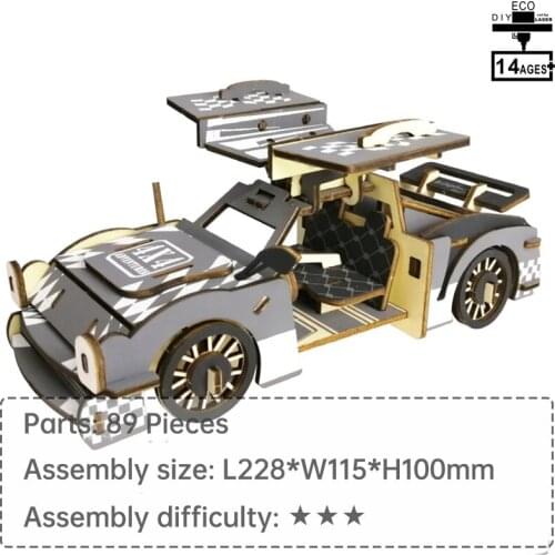 Super Car wood toys 3d puzzle learning toys for children puzzle 3d DIY toy car 3D wooden jigsaw puzzle boy toys DIY toys