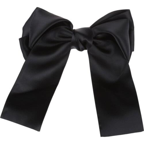 Womens Bow Hair Clips Barrette Ponytail Holder Black