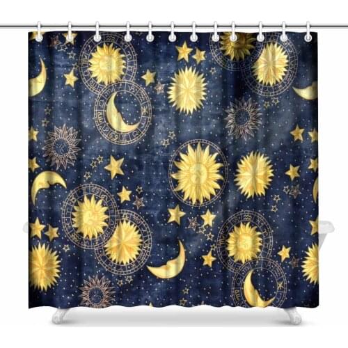 Aplysia Fragment of Colorful Retro Tapestry Textile Pattern with Signs of Zodiac Bathroom Accessories Shower Curtains