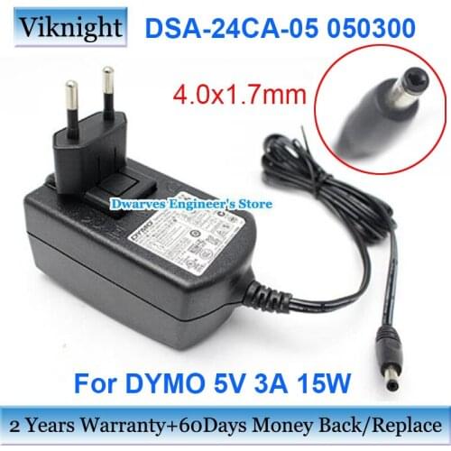 EU Plug DSA-24CA-05 050300 AC Adapter Charger 5V 3A 15W For DYMO DSA24CA05050300 Power Supply 4.0x1.7mm