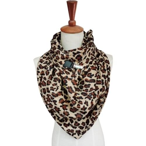 Women Scarf Luxury Brand Animal Leopard Cow Tiger pattern print Pashmina Shawl loop button with leather cuff Femme Bufanda