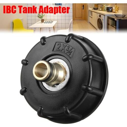 1Pc 3/4inch Plastic Brass IBC Tank Adapter On Plug Shut-off Ball Valve Container Rainwater Tap Connector
