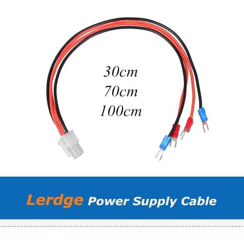 1pc 30cm/70cm/100cm Power Supply Cable Heated Bed Line Hot Bed Wires Soft Silicone Line 17AWG for Lerdge-K 3D Printer Board