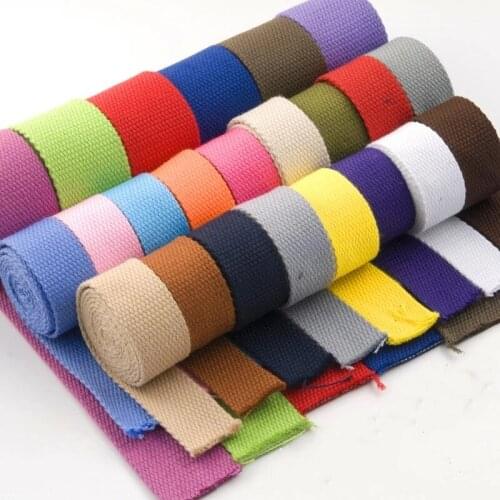 1Pcs 50Yards-46Meters 25mm Ribbon Thicken Polyester Cotton Webbing 1.2KG Quality Colorful Backpack Sewing Bag Belt Accessories